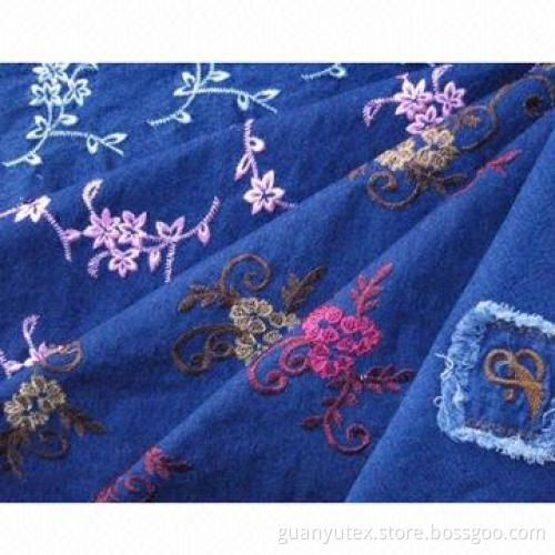 Embroidery Denim Jeans Fabric, Smooth Hand Texture